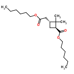 Cyclobutaneacetic acid,3-carboxy-2,2-dimethyl-, dihexyl ester (6ci,8ci)Structure,27959-79-1Structure Cyclobutaneacetic acid,3-carboxy-2,2-dimethyl-, dihexyl ester (6ci,8ci) Structure,27959-79-1Structure