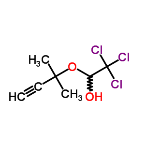 Ethanol, 1-(1,1-dimethyl-2-propynyloxy)-2,2,2-trichloro-Structure,33243-75-3Structure Ethanol, 1-(1,1-dimethyl-2-propynyloxy)-2,2,2-trichloro- Structure,33243-75-3Structure