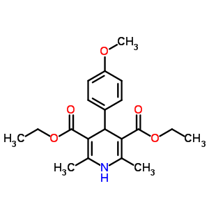 (9ci)-1,4-二氫-4-(4-甲氧基苯基)-2,6-二甲基-3,5-吡啶二羧酸二乙酯結(jié)構(gòu)式_34014-60-3結(jié)構(gòu)式
