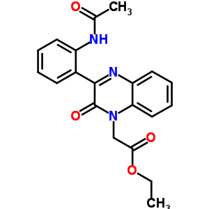 Ethyl (3-(2-(acetylamino)phenyl)-2-oxo-1(2h)-quinoxalinyl)acetateStructure,53493-73-5Structure Ethyl (3-(2-(acetylamino)phenyl)-2-oxo-1(2h)-quinoxalinyl)acetate Structure,53493-73-5Structure