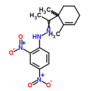 Ethanone, 1-(1,2-dimethyl-2-cyclohexen-1-yl)-,2-(2,4-dinitrophenyl)hydrazoneStructure,5440-74-4Structure Ethanone, 1-(1,2-dimethyl-2-cyclohexen-1-yl)-,2-(2,4-dinitrophenyl)hydrazone Structure,5440-74-4Structure