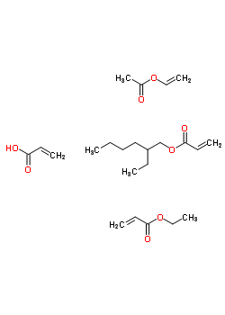 2-丙烯酸與乙烯基乙酸酯, 2-乙基己基 2-丙烯酸酯和 2-丙烯酸乙酯聚合物結(jié)構(gòu)式_54579-45-2結(jié)構(gòu)式