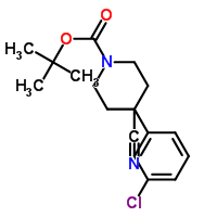 1-N-Boc-4-(3-氯苯基)-4-氰基哌啶結(jié)構(gòu)式_553631-33-7結(jié)構(gòu)式