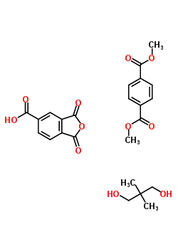 1,4-Benzenedicarboxylic acid, dimethyl ester, polymer with 1,3-dihydro-1,3-dioxo-5-isobenzofurancarboxylic acid and 2,2-dimethyl-1,3-propanediolStructure,59779-08-7Structure 1,4-Benzenedicarboxylic acid, dimethyl ester, polymer with 1,3-dihydro-1,3-dioxo-5-isobenzofurancarboxylic acid and 2,2-dimethyl-1,3-propanediol Structure,59779-08-7Structure