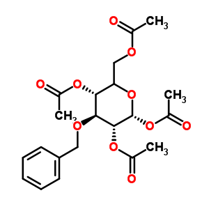 (5Xi)-1,2,4,6-四-O-乙酰基-3-O-芐基-alpha-D-木糖基-吡喃己糖結(jié)構(gòu)式_65827-58-9結(jié)構(gòu)式