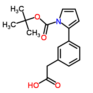 3-(2-N-boc-吡咯)苯乙酸結構式_672309-90-9結構式
