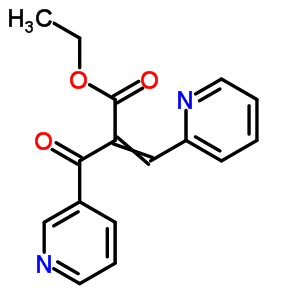 Ethyl 2-(pyridine-3-carbonyl)-3-pyridin-2-yl-prop-2-enoateStructure,70076-51-6Structure Ethyl 2-(pyridine-3-carbonyl)-3-pyridin-2-yl-prop-2-enoate Structure,70076-51-6Structure