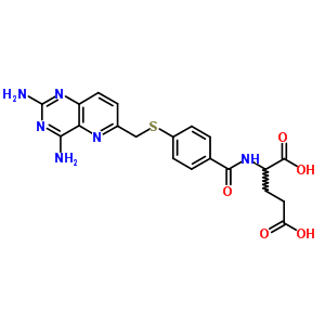N-[4-[[(2,4-二氨基吡啶并[3, 2-d]嘧啶-6-基)甲基]硫代]苯甲?；鵠-L-谷氨酸結構式_76822-63-4結構式